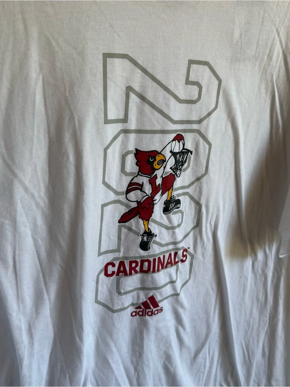 Men’s 2XL NWT White Adidas Amplifier Tee Louisville Cardinals Sporty Tee Shirt